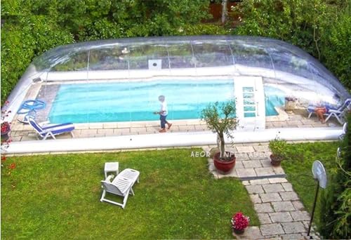 Komplettes Set Aus Transparenter Rechteckiger Aufblasbarer Abdeckung Für Den Außenbereich/Transparenter Wasserdichter PVC-Schwimmbadkuppelabdeckung,8 * 5 * 3m von ZALIX