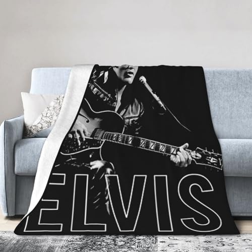ZALIX Singer Rock-Presley Decke, ultraweiche, flauschige Fleecedecke für Bett, Sofa, Wohnzimmer, Unisex-Thermo-Überwurfdecke, 203,2 x 152,4 cm von ZALIX