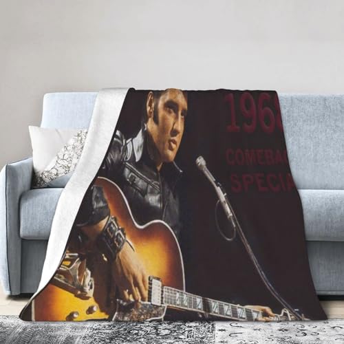 ZALIX Singer Rock-Presley Decke, ultraweiche, flauschige Fleecedecke für Bett, Sofa, Wohnzimmer, Unisex-Thermo-Überwurfdecke, 203,2 x 152,4 cm von ZALIX