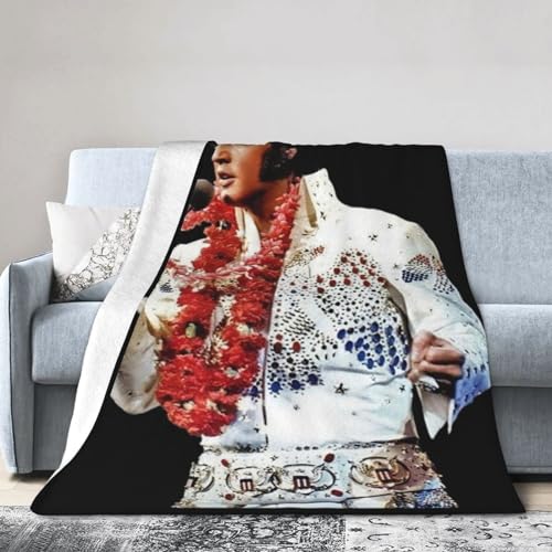 ZALIX Singer Rock-Presley Decke, ultraweiche, flauschige Fleecedecke für Bett, Sofa, Wohnzimmer, Unisex-Thermo-Überwurfdecke, 203,2 x 152,4 cm von ZALIX