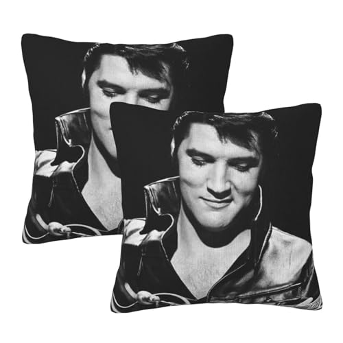 ZALIX Singer Rock-Presley Kissenbezug, gemütlich, quadratisch, dekorative Kissen für Bett, Couch, Sofa, 2 Stück von ZALIX