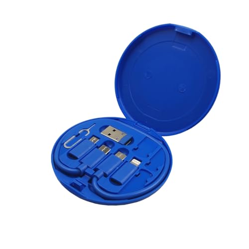 ZALUJMUS Mehrzweck-Datenkabel-Aufbewahrungsbox für IOS Device, USB-C und Micro-USB-Geräte Universal Datenübertragungskabel (Blue) von ZALUJMUS
