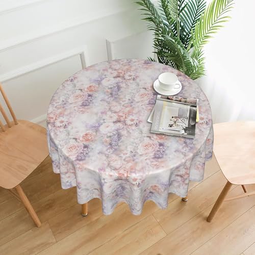 Abwischbare Runde Tischdecke, 152 cm, Einfach Zu Desinfizieren, Mit Einfarbigem Streifendruckdesign für Den Sitzbereich Im Familienrestaurant Color 152cm von ZALXOZYL