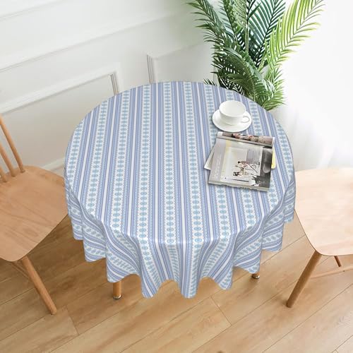 Abwischbare Tischdecke, Rund, 152 cm, Hygienische Oberfläche, Bedrucktes Muster, für Restaurants und Cafés 1 60In von ZALXOZYL