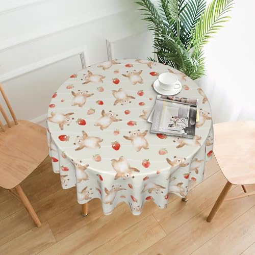 Abwischbare Tischdecke, Rund, 152 cm, Hygienische Oberfläche, Bedrucktes Muster, für Restaurants und Cafés 6 60In von ZALXOZYL