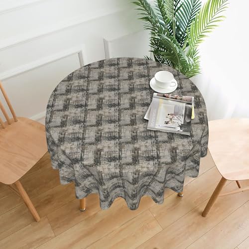 Auslaufsichere,Runde Tischdecke,152 cm,Schnelltrocknend,rutschfeste Rückseite,Einfarbiges Streifenmuster,für Die Verwendung In Der Frühstücksecke,Im Büro Oder Als Besprechungstisch Color 152cm von ZALXOZYL