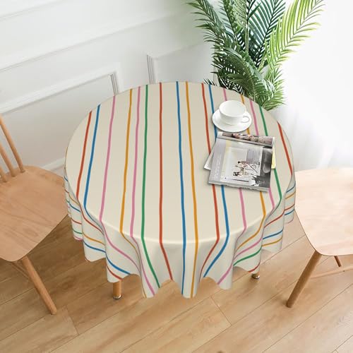Blau-Weiße Tischdecke, Rund, 152 cm, Bedrucktes Muster für Elegantes Essen Color 60In von ZALXOZYL