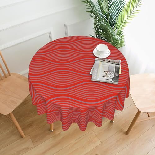 Erdbeer-Tischdecke, Rund, 152 cm, Süßes Druckmuster, für Küchendekoration, Sommerparty und Picknick Color 60In von ZALXOZYL