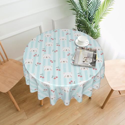 Ovale Tischdecke, 60 Zoll, Bedrucktes Muster, für Ovale und Runde Tische Color 60In von ZALXOZYL