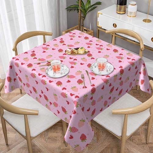 Quadratische Tischdecke, 152,4X152,4 cm, Bedrucktes Muster, für Große Dinnerpartys, Zusammenkünfte, Wasserdicht, Leicht Abwischbar Color 137X137 von ZALXOZYL