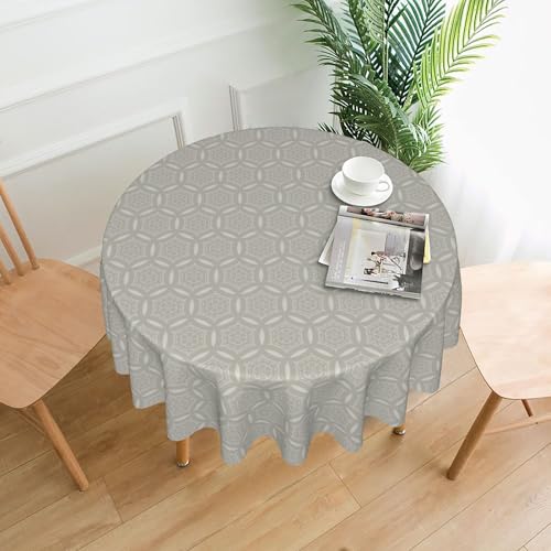Runde Tischdecke, 152 cm, Hautfreundliche Materialzusammensetzung, Monochromes Streifendruckdesign für Den Esstisch Zu Hause Color 152cm von ZALXOZYL