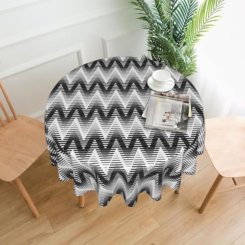 Runde Tischdecke, 152 cm, Weiche Strukturierte Oberfläche, Bedrucktes Muster, für Cafés und Restaurants Color 60In von ZALXOZYL