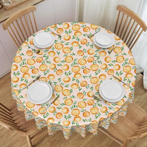 Runde Tischdecke Aus Spitze, 152,4 cm, Wasserdichter Stoff für Konferenztische, Obstmuster-Design, Langlebiges Dekor C 60 In von ZALXOZYL