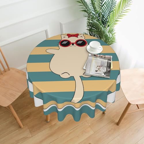 Schwarze Tischdecke, Rund, 152 cm, Anspruchsvoller Stil, Bedrucktes Muster für Themenveranstaltungen und Zusammenkünfte 2 60In von ZALXOZYL