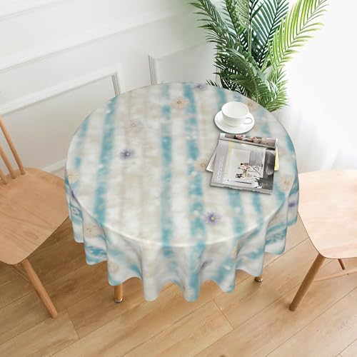 Tischdecke für Außentische, Rund, 152 cm, Bedrucktes Muster, für Alle Jahreszeiten Color 60In von ZALXOZYL