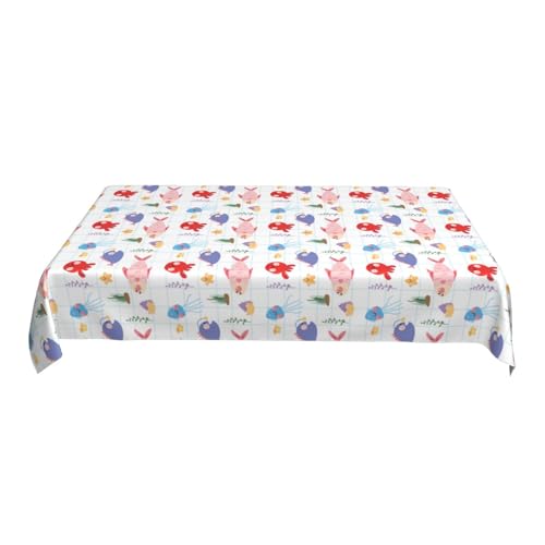 Tischdecke für Den Innenbereich, 152 X 228 cm, Bedrucktes Muster, Rechteckig, Polyester, Abwischbar, Auslaufsicher, Dekoration für Zuhause Und Esszimmer Color One Size Tischdecke für Den Innenbereich, 152 X 228 cm, Bedrucktes Muster, Rechteckig, Polyester, Abwischbar, Auslaufsicher, Dekoration für Zuhause Und Esszimmer Color One Size von ZALXOZYL