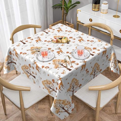 ZALXOZYL 60X60 Zoll Quadratische Tischwäsche Mit Bedrucktem Muster für Buffet, Speisesaal, wasserdichte Rückseite, Große Größe Color 137X137 von ZALXOZYL