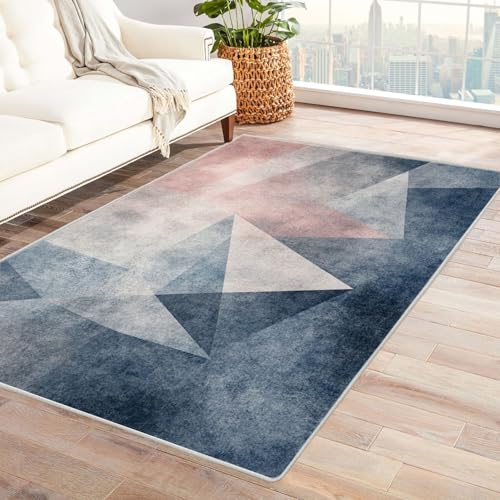 ZAMAEIU Teppich Amazon, Abstrakter unregelmäßiger Polygondruck, Teppich Wohnzimmer, Schlafzimmer.(schwarz)-240x300cm von ZAMAEIU