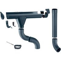 Zambelli - Zink Dachrinne Komplettset für Häuser, 1 Dachseite, Montage ohne Löten, für eine Dachfläche bis ca. 150m², 6 teilig/333 / 150mm Anthrazit, von ZAMBELLI