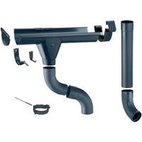 Zink Dachrinne Komplettset Gartenhaus, Carport, Terrasse, 1 Dachseite, ohne Löten, für Dachfläche bis ca. 80m², 7 teilig/280 / 125mm Anthrazit, 6m Zink Dachrinne Komplettset Gartenhaus, Carport, Terrasse, 1 Dachseite, ohne Löten, für Dachfläche bis ca. 80m², 7 teilig/280 / 125mm Anthrazit, 6m von ZAMBELLI