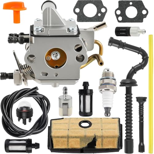 ZAMDOE 1137-120-0650 Vergaser für Stihl MS192 MS192C MS192C-E MS192C-E Z MS192T MS192TC Motorkettensäge, Vergaser, Ersatz für Zama C1Q-S258 11371200650 mit Zündkerzendichtungen, Luftfilter von ZAMDOE