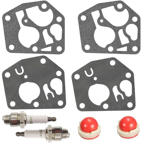 ZAMDOE 795083 Vergaser-Membrandichtungssatz für Briggs & Stratton Rasenmäher 3,5-4,5 PS Classic Sprint Quattro Motor 495770 durch Primer Blub Zündkerze ersetzen von ZAMDOE