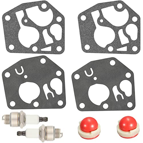 ZAMDOE 795083 Vergaser-Membrandichtungssatz für Briggs & Stratton Rasenmäher 3,5-4,5 PS Classic Sprint Quattro Motor 495770 durch Primer Blub Zündkerze ersetzen von ZAMDOE