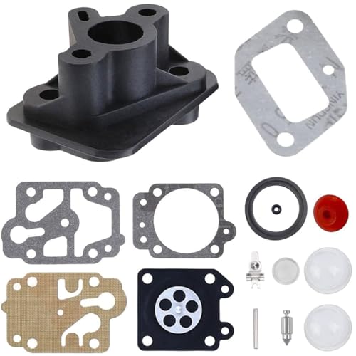 ZAMDOE BC430 Vergaser-Ansaugkrümmer, Ersatzteile für 43CC 52CC Freischneider 1E40F-5 44F-5 TU26 BC430 CG330 CG430 CG520 Rasentrimmer, mit KEX-WYJ-1 Vergaserdichtungs-Reparatursatz von ZAMDOE