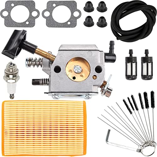ZAMDOE BR420 BR400 Vergaser Kit für Stihl SR320 SR340 SR380 SR400 SR420 BR320 BR340 BR380 BR400 BR420 Rucksackgebläse, mit Luftfilter Kraftstoffleitung Filter Zündkerze von ZAMDOE