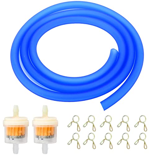 ZAMDOE Blau Schlauch Kit mit Kraftstofffilter Federklemmen für GY6 50cc 150cc 139QMB 157QMJ Roller ATV Motorrad, Quad Hammerhead Twister 150 GTS Buggy Go Kart Teile von ZAMDOE