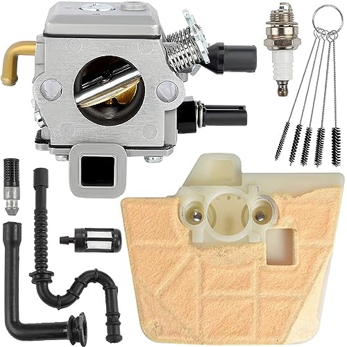 ZAMDOE Vergaser für Stihl 034 036 MS340 MS350 MS360 360Pro Kettensäge C3A-S31A 40-HE-20A 1125-120-0651 1125-120-0613 Vergaser mit Luftfilter, Zündkerze, Kraftstoffleitungsfilter-Reinigungsbürste von ZAMDOE