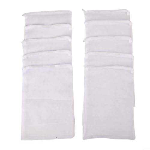 10 Stück Aquarium-Filterbeutel aus Nylongewebe mit sicherem Reißverschluss für einfache Wartung (20 x 30 cm weiß) von ZAMETTER
