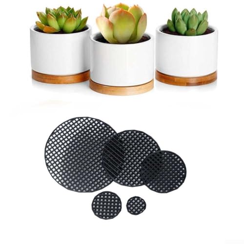 10 x Blumentopf-Bodengitter für Drainage, runde Pads, um Erde an Ort und Stelle zu halten (18 cm) von ZAMETTER