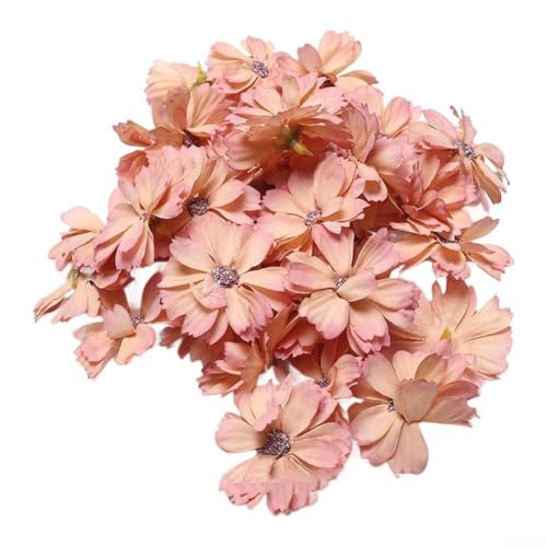 100 Stück künstliche Seidenblumenköpfe mit 6 Blütenblättern, mehrschichtiges Design für Bastelarbeiten, Heimdekoration und Hochzeitsarrangements (16) von ZAMETTER