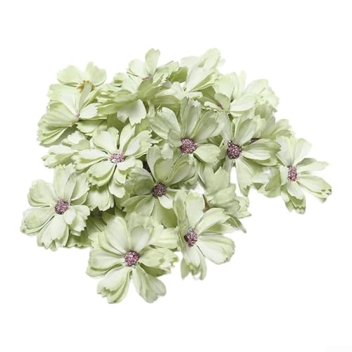 100 Stück künstliche Seidenblumenköpfe mit 6 Blütenblättern, mehrschichtiges Design für Bastelarbeiten, Heimdekoration und Hochzeitsarrangements (21) von ZAMETTER