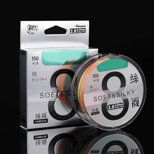 150 m 8 Stränge PE für geflochtene Angelschnur mit hoher Dichte für verbesserte Abriebfestigkeit und schnelle Sinkleistung auf (1,0 weiß) von ZAMETTER