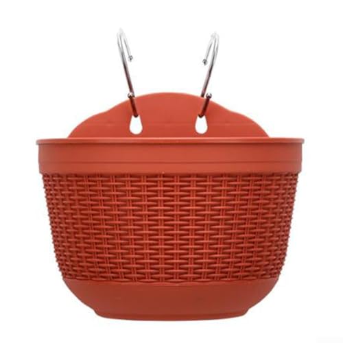 2 x Wand-Pflanzgefäße, halbrundes Design für kleine Gartenarbeit (rot) von ZAMETTER