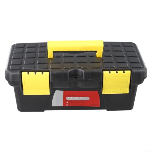 25,4 cm Kunststoff-Werkzeugkasten mit zweilagigem Stauraum für Elektriker und Tischlerwerkzeuge, tragbares und kompaktes Design mit sicherem Riegel für den Einsatz auf der Baustelle von ZAMETTER