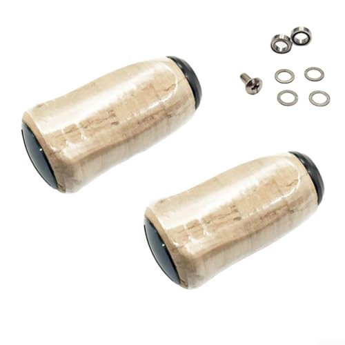 6 g massiver Holz-Angelrollenknauf mit Korkgriff, Aluminium-Legierung, für DIY-Upgrade-Ersatzteile (2 Stück schwarz) von ZAMETTER