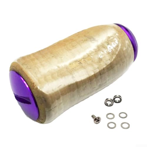 6 g massiver Holz-Angelrollenknauf mit Korkgriff, Futter aus Aluminiumlegierung für DIY-Upgrade-Ersatzteile (1 Stück lila) von ZAMETTER