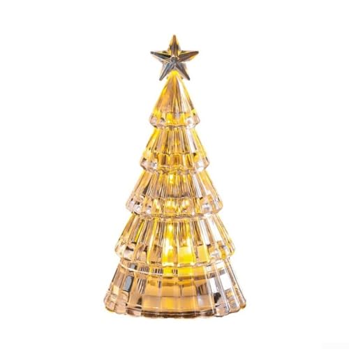 Batteriebetriebene LED-Weihnachtsbaum-Tischlampe, festliche Dekoration für Kamin und Schreibtisch zu Hause und auf Partys (klare farbige Lichter) von ZAMETTER