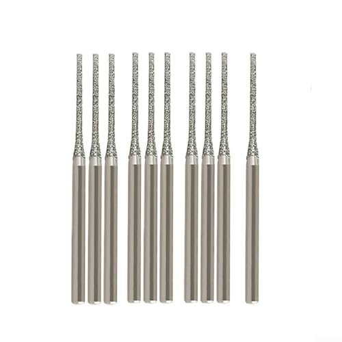 Bohrer-Set, 10 Stück, für Glas und Jade, mit 2 35 mm Schaftdurchmesser für präzises Bohren (10 Stück, 0,8 mm) von ZAMETTER