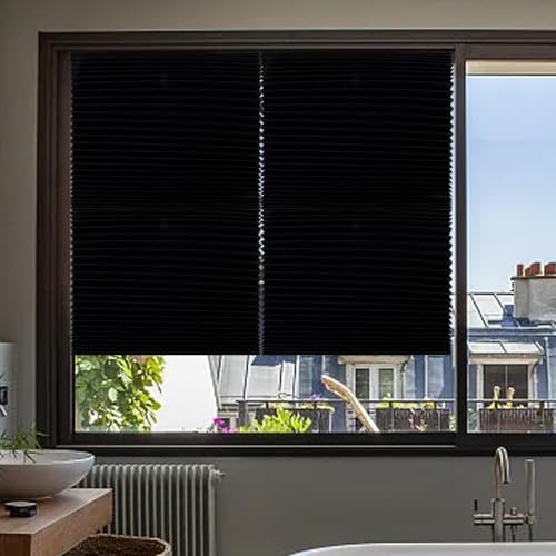 Faltbare Verdunkelungsrollos für Fenster, schnelle Installation, leichtes Design, perfekt für jeden Raum (Grau) von ZAMETTER