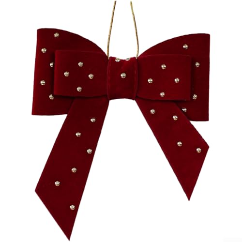 Gefüllter Baumwoll-Weihnachtsbaumschmuck, Herz und Schleife, Plüsch-Hängedekoration für Baum oder Fenster, dunkelgrün oder weinrot, weicher Stoff, Urlaubsdekoration, 8–9,5 cm, leicht, saisonaler Gefüllter Baumwoll-Weihnachtsbaumschmuck, Herz und Schleife, Plüsch-Hängedekoration für Baum oder Fenster, dunkelgrün oder weinrot, weicher Stoff, Urlaubsdekoration, 8–9,5 cm, leicht, saisonaler von ZAMETTER