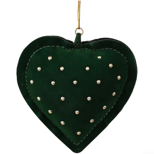 Gefüllter Weihnachtsbaumschmuck aus Baumwolle, Herz und Schleife, Plüsch-Hängedekoration für Baum oder Fenster, dunkelgrün oder weinrot, weicher Stoff, Urlaubsdekoration, 8–9,5 cm, leicht, saisonaler Gefüllter Weihnachtsbaumschmuck aus Baumwolle, Herz und Schleife, Plüsch-Hängedekoration für Baum oder Fenster, dunkelgrün oder weinrot, weicher Stoff, Urlaubsdekoration, 8–9,5 cm, leicht, saisonaler von ZAMETTER