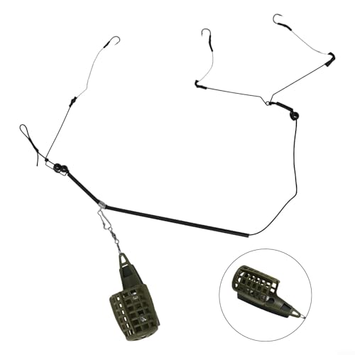 Köderkäfig und Sinker Set zum Karpfenangeln, inklusive drei Haken aus Karbonstahl (70g) von ZAMETTER