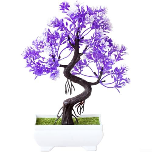 Künstliche Seidenblumen, Topfpflanze, lebensechtes Kunstblumenarrangement für Schreibtisch, Tisch, Wohnzimmer oder Büro, pflegeleicht, Heimdekoration in mehreren Farboptionen (Azur) von ZAMETTER