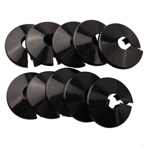 Kunststoff-Rohrmanschetten für Heizkörper, 15 mm, für effizienten Schutz und Heimdekoration (10 Stück, schwarz) von ZAMETTER