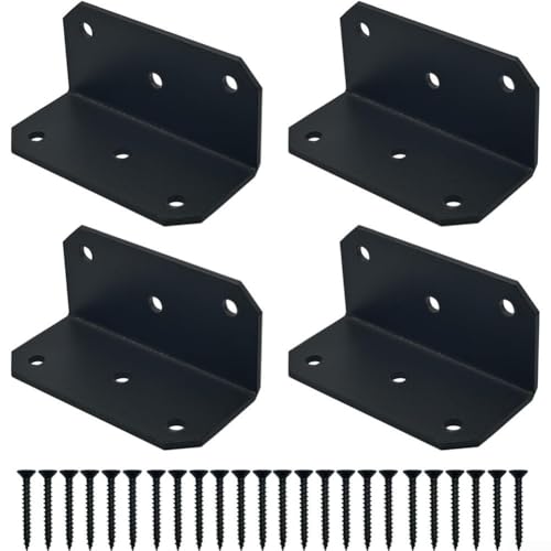 L-Winkelklammern für Holz und Metall, 90-Grad-Design mit verbesserter Lastverteilung für Möbelverstärkung (4 Sets) von ZAMETTER