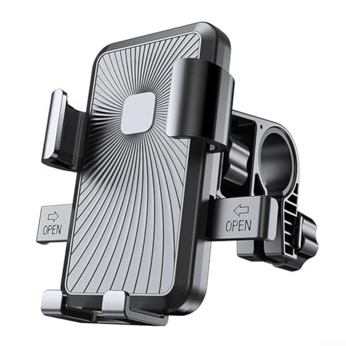 Motorrad Handyhalterung 360 Grad Drehung für sichere und komfortable Navigation (schwarzer Lenker) von ZAMETTER